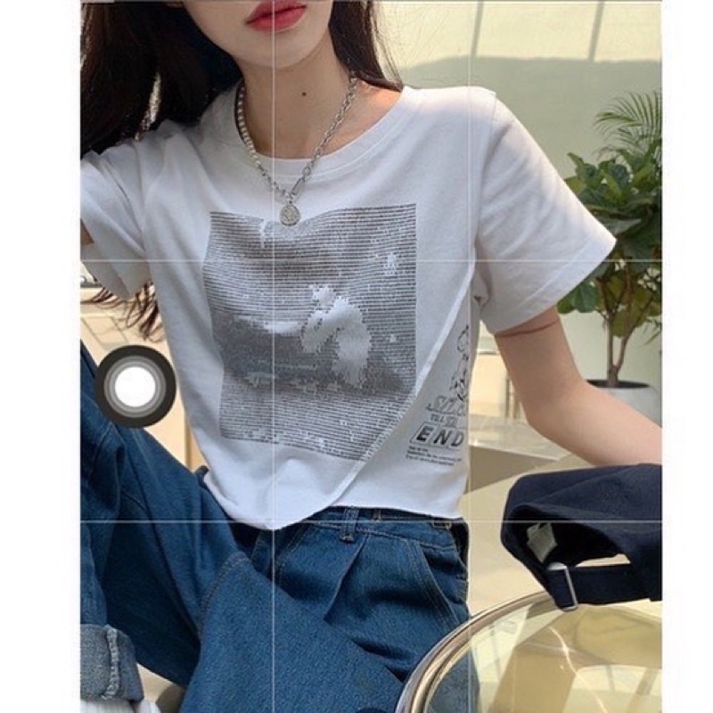 Áo kiểu nữ VN CLO in hình 1 ms - AT204