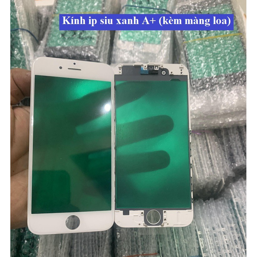 Mặt kính liền ron iphone từ 5g-8plus siu xanh A+ (có màng loa)