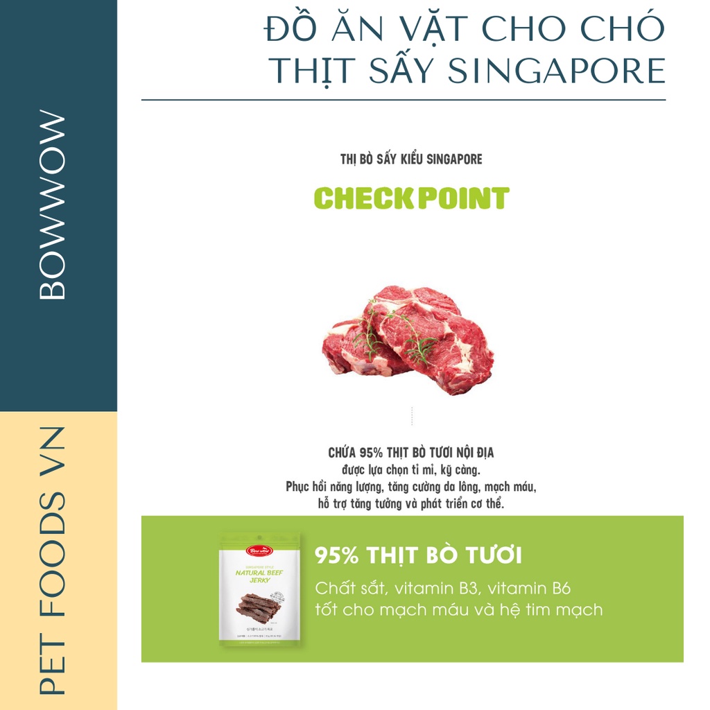 Thịt sấy kiểu Singapore cho chó BOWWOW 70g