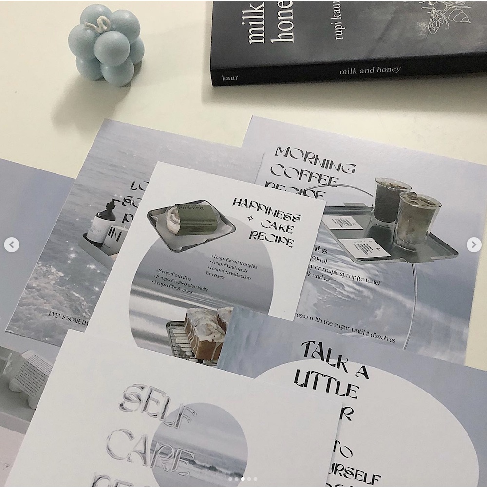 Daice || ‘𝘀𝗲𝗹𝗳-𝗰𝗮𝗿𝗲 𝗿𝗲𝗰𝗶𝗽𝗲’ combo set - set postcard và sticker trang trí