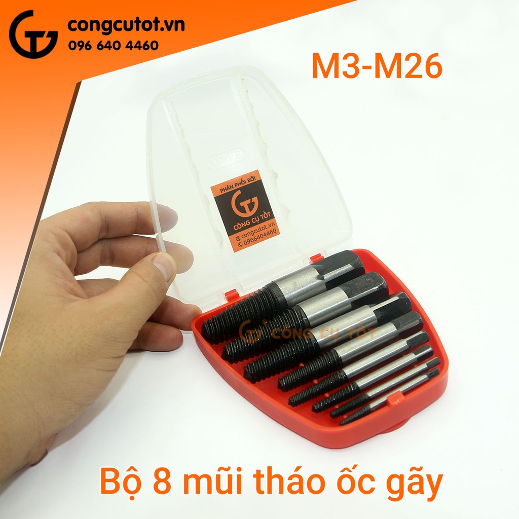 Bộ 8 mũi tháo ốc gãy