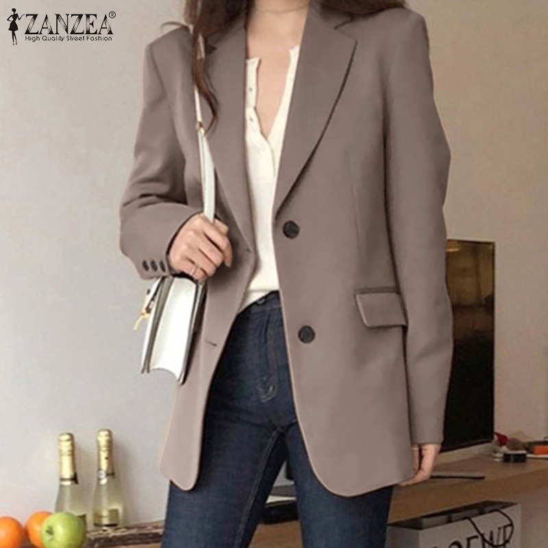 Áo Blazer ZANZEA thiết kế cổ bẻ và hàng nút cài thời trang công sở cho nữ