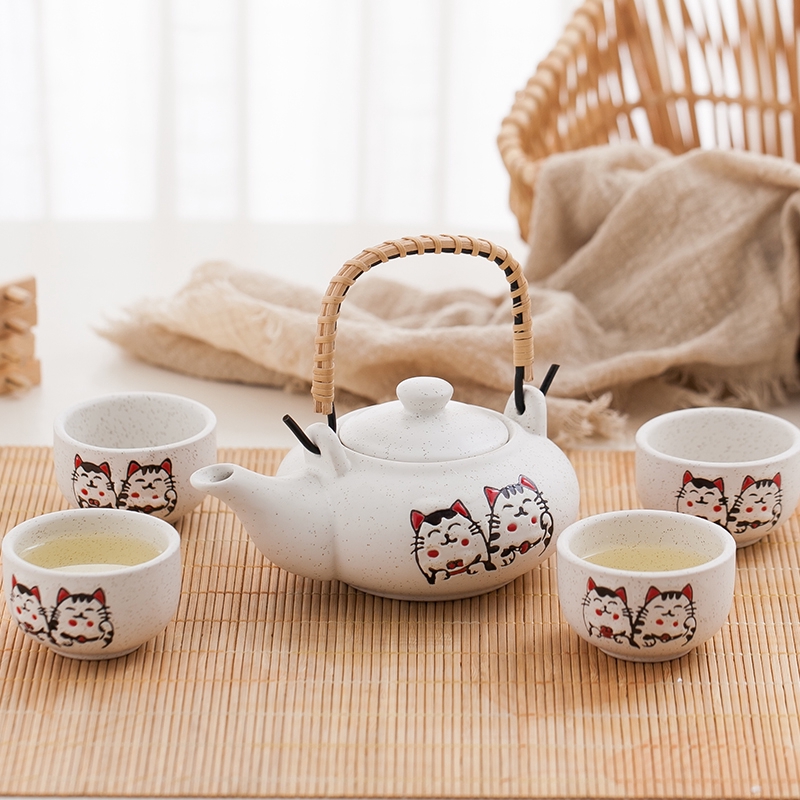 Bộ ấm trà gốm phong cách Nhật Bản