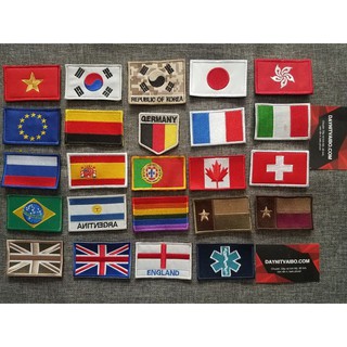 Patch velcro vải thêu cờ Đức, cờ Euro, cờ Braxin, cờ Pháp, Bồ Đào Nha
