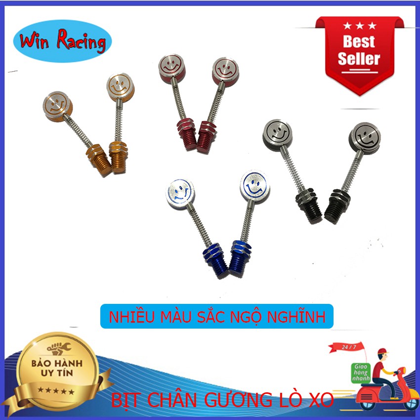 1 Chiếc Bịt chân gương ốc chân gương lò xo mặt cười cực ngộ nghĩnh 10 LY - LẮP XE 2 BÊN HONDA VÀ BÊN TRÁI YAMAHA