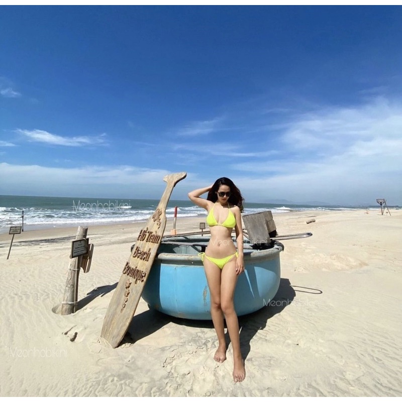 Bikini 2 mảnh xanh neon siêu đẹp kèm ảnh thật và feedback