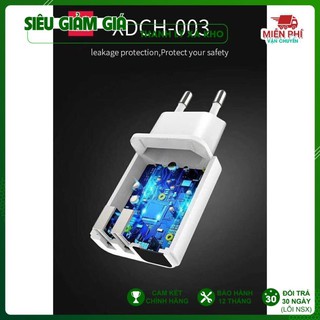 CỦ SẠC NHANH 2 CỔNG CÓ LED XDCH 003 | Sạc Nhanh Cùng Với 2 Cổng Out-Put 2,1 Ampe | 37002 VuaPhuKien