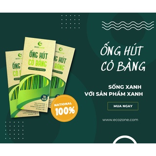 [bảo hành ẩm mốc]Set 3 hộp 100 ống hút cỏ bàng khô Ecozone XK dùng cho trà, nước ép, sinh tố, smothies- Grass Straws