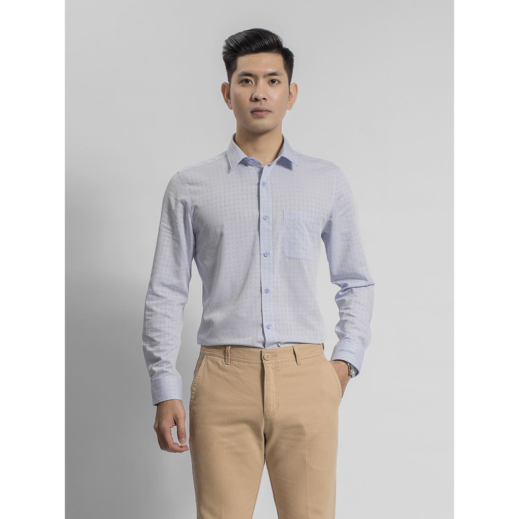 Áo sơ mi nam dài tay ARISTINO- sợi tre- reguler als57808 TAG 695k
