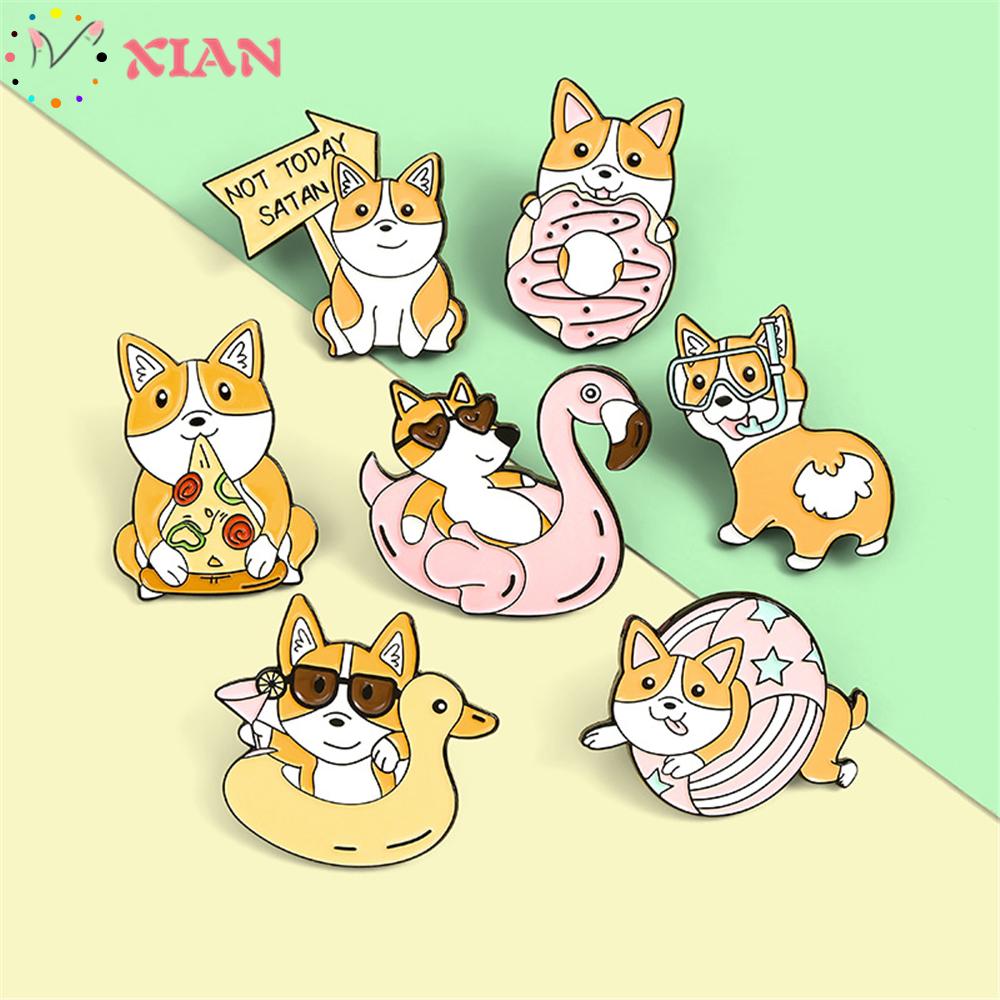 Ghim Cài Áo Hình Cún Corgi Hoạt Hình Đáng Yêu