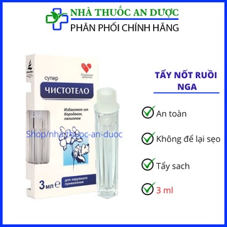 Chấm mụn cóc, mụn ruồi, mụn thịt thừa, sẹo lồi hàng chuẩn Nga – Gel Dvelinil – Lọ 3ml