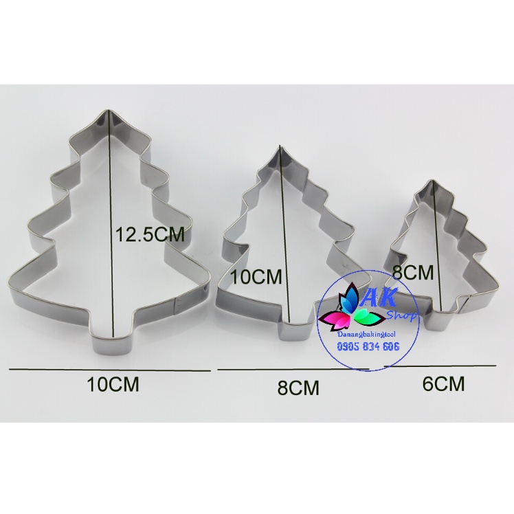 SET 3 KHUÔN CUTTER GIÁNG SINH INOX CÂY THÔNG / 2602.221
