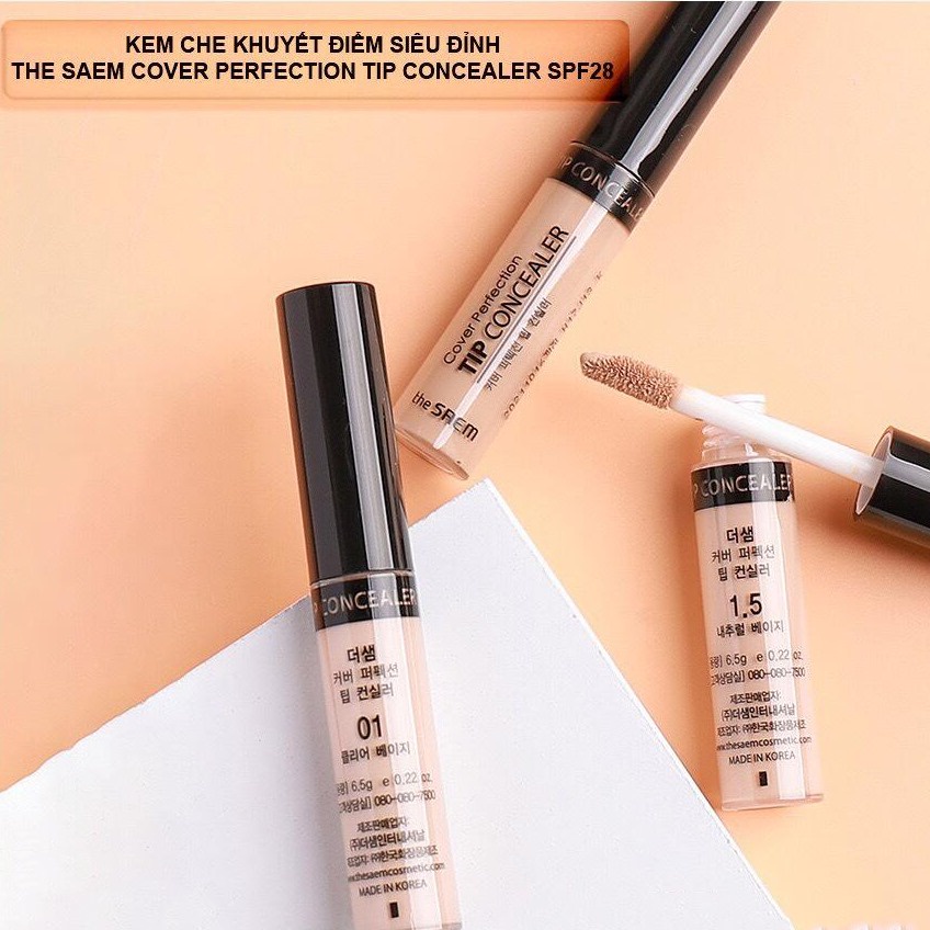 ✅[CHÍNH HÃNG] Kem che khuyết điểm The Saem Cover Perfection Tip Concealer (6.5g)