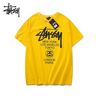 🔥全场免郵🔥+關注現折 stussy 夏季爆款世界巡游经典款 T恤 經典印花 寬松休閒T恤 男女情侶裝 t-shir