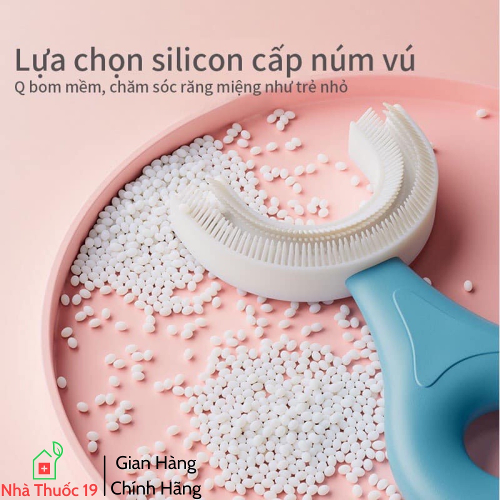 Bàn chải đánh răng cho bé E50, Bàn chải chữ u chất liệu Silicon siêu mềm cho bé từ 2 tuổi - 6 tuổi và 6 tuổi - 12 tuổi