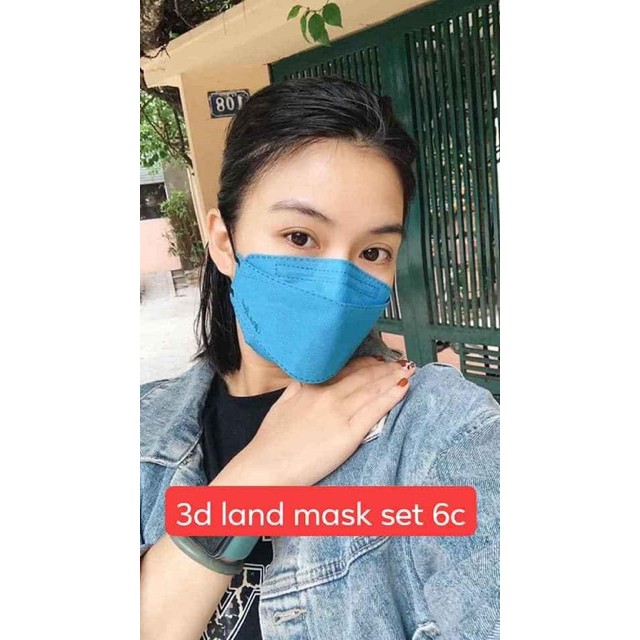 Khẩu trang 3d land mask chống vi khuẩn gói 6 cái