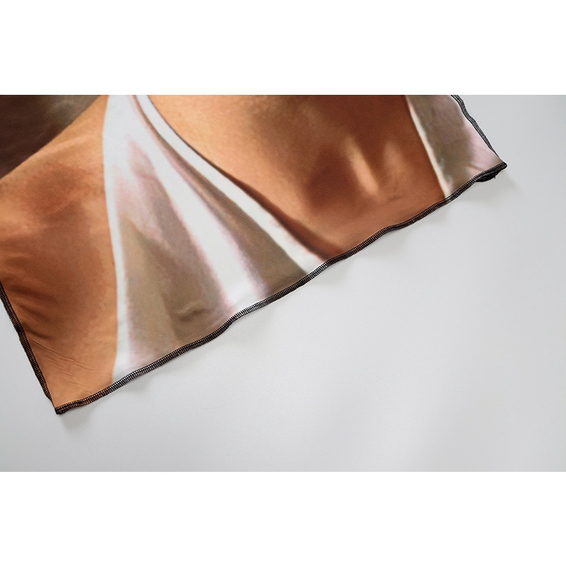 DUNEA Đầm Hai Dây Hở Lưng In Họa Tiết Thời Trang Cho Nữ