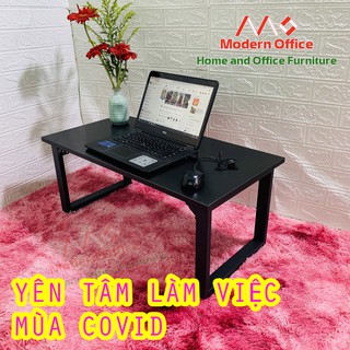 Bàn bệt Chân O kích thước 40x80 cao35cm mặt MDF ĐEN  - bàn làm việc bàn học sinh viên chân gấp gọn