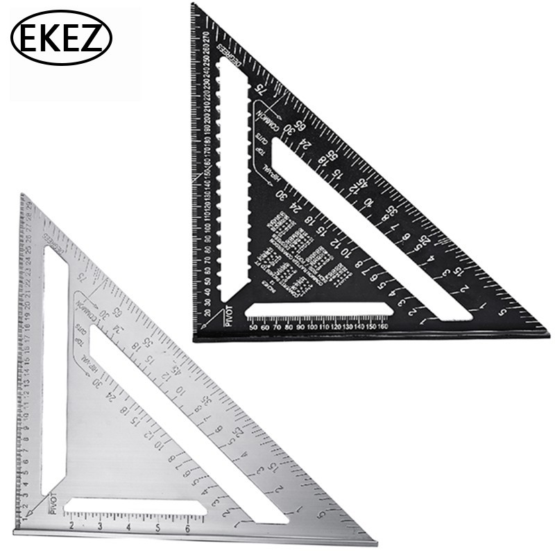 EKEZ Thước Kẻ Hợp Kim Nhôm Hình Tam Giác 90 Độ Đa Năng 12 Inch