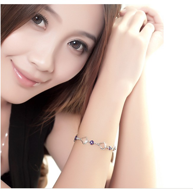 Vòng tay trái tim phong cách Hàn bạc ý 925-LT29