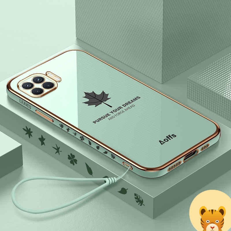 Ốp Điện Thoại Mạ Điện Trơn Mịn Sang Trọng Có Dây Đeo Cho Oppo A93 4G