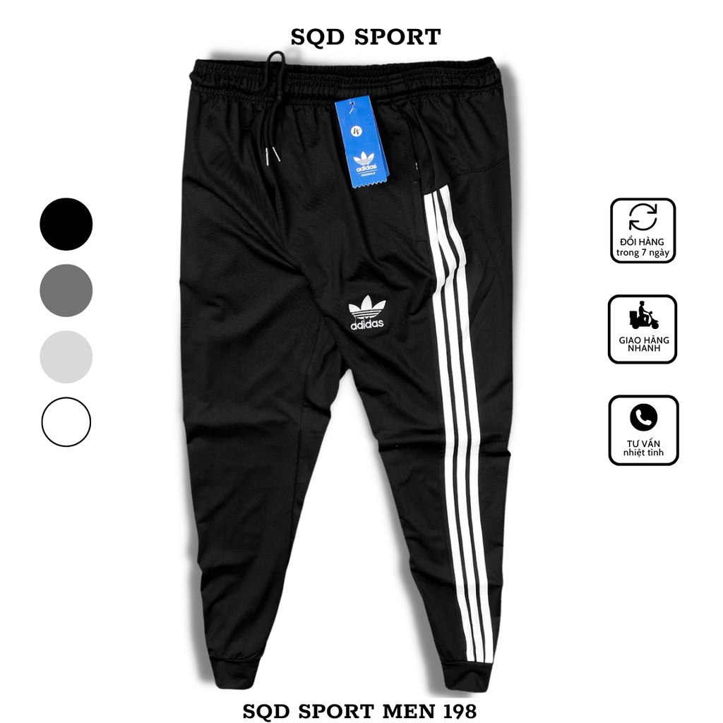 Quần dài Jogger nam ba sọc thể thao, ống bo túi khóa ép, chất thun lạnh co giãn 4 chiều Q167