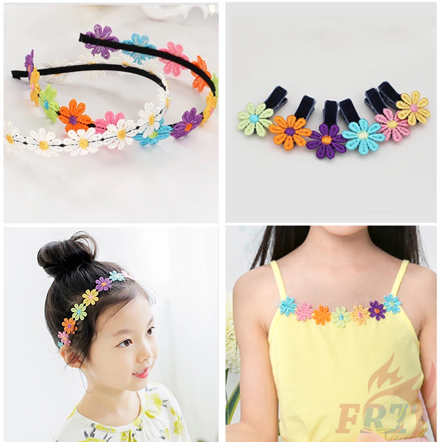 ✿ Sticker Ủi Thêu Hình Hoa/Dứa/Bướm ✿1 Miếng Dán Trang Trí Tóc Cho Bé 28cm