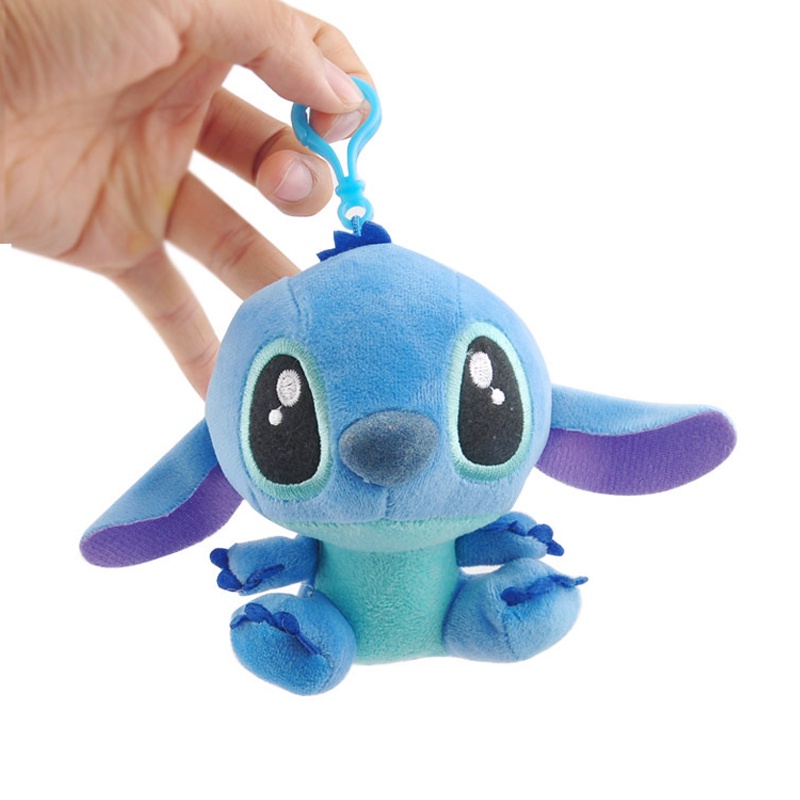 Búp Bê Nhồi Bông Hình Lilo & Stitch 10cm Mềm Mại Treo Ba Lô / Móc Khóa Quà Tặng Đồ Chơi Cho Trẻ Em
