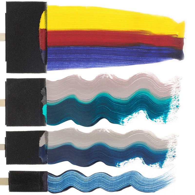 Set 20 Cọ Xốp Cán Gỗ Siêu Nhẹ Chất Lượng Cao Cho Sơn Acrylic