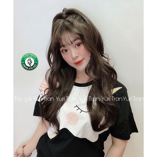 TÓC GIẢ NỮ [ẢNH THẬT] - TÓC NGUYÊN ĐẦU YURI TRAN SÓNG BỒNG NÂU LẠNH CỘT SẴN NHƯ HÌNH YURI ĐỘI(tháo cột xoã đơn dễ dàng)