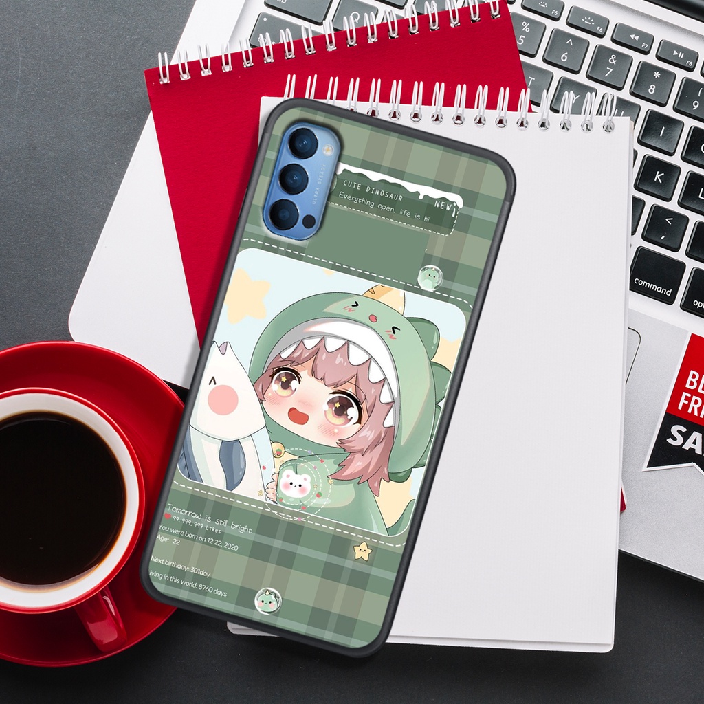 [HOT]ỐP OPPO OPPO A91/RENO 3 - RENO 3 PRO - RENO 4 - RENO 4 PRO - RENO 5  , IN HÌNH KHỦNG LONG CHIBI SIÊU DỄ THƯƠNG.