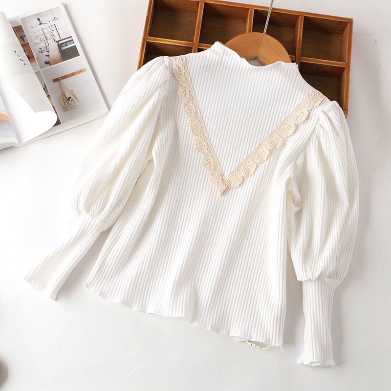 Áo tay phồng cổ cao thời trang xinh xắn cho bé gái