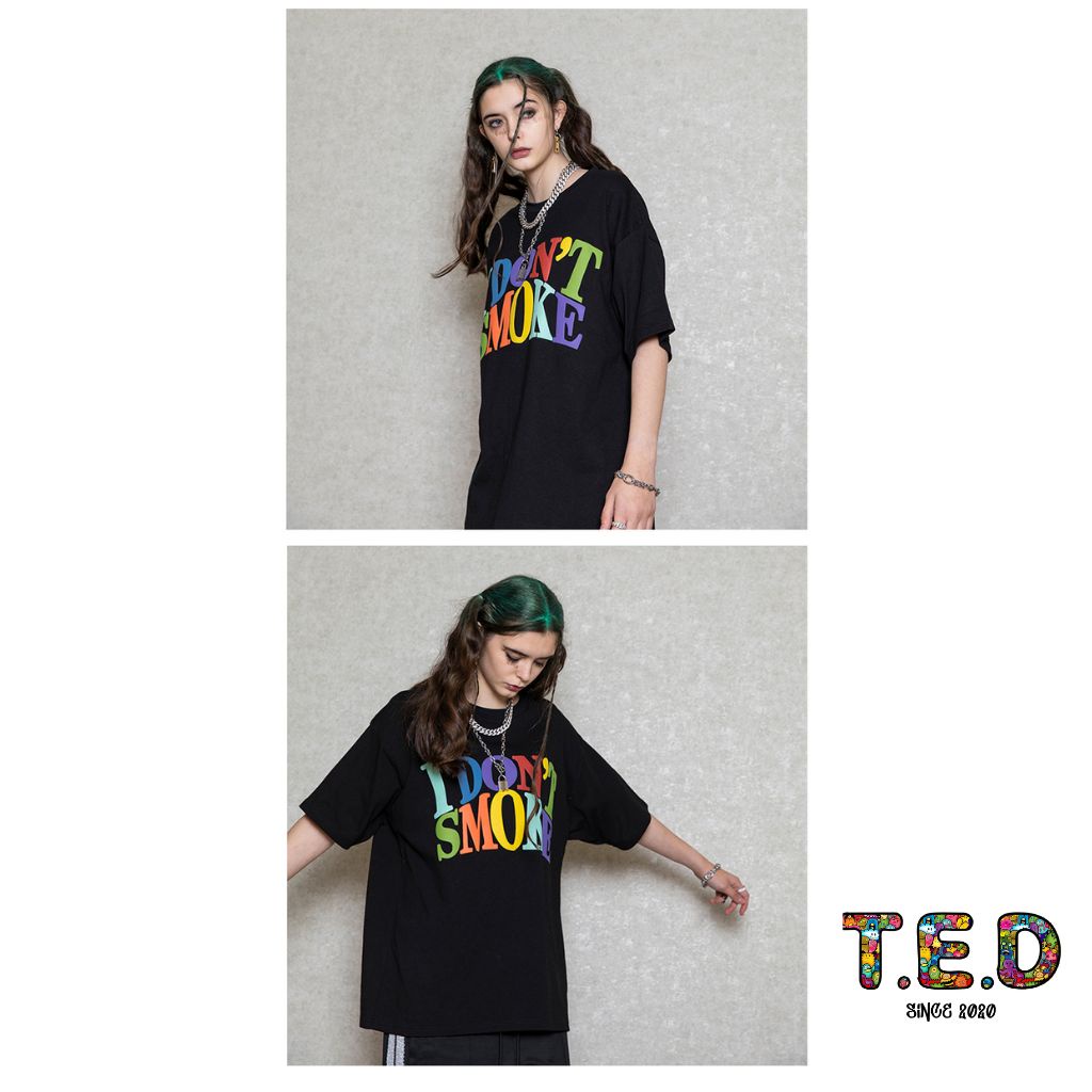 Áo thun form rộng I Dont Smoke - Áo thun tay lỡ unisex nam nữ TED30