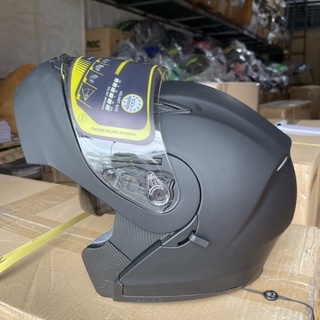 Mũ bảo hiểm fullface, nón bảo hiểm lật hàm Royal M179 trơn đen nhám - Bảo hành 12 tháng