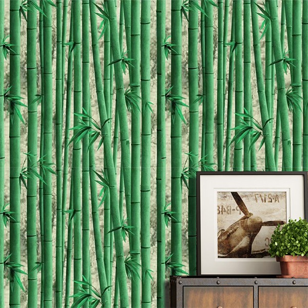 Giấy dán tường trang trí hình cây khổ 0.45m, decal giấy dán tường màu xanh dễ thương - AZEVA