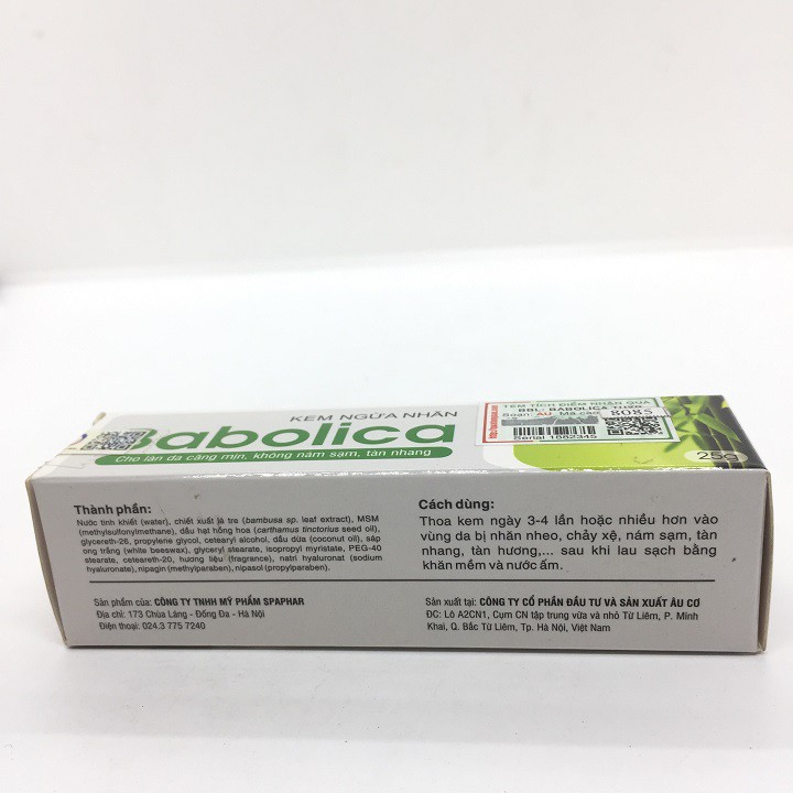 Kem bôi Babolica - Ngừa nhăn, giúp da căng mịn tuýp 25g