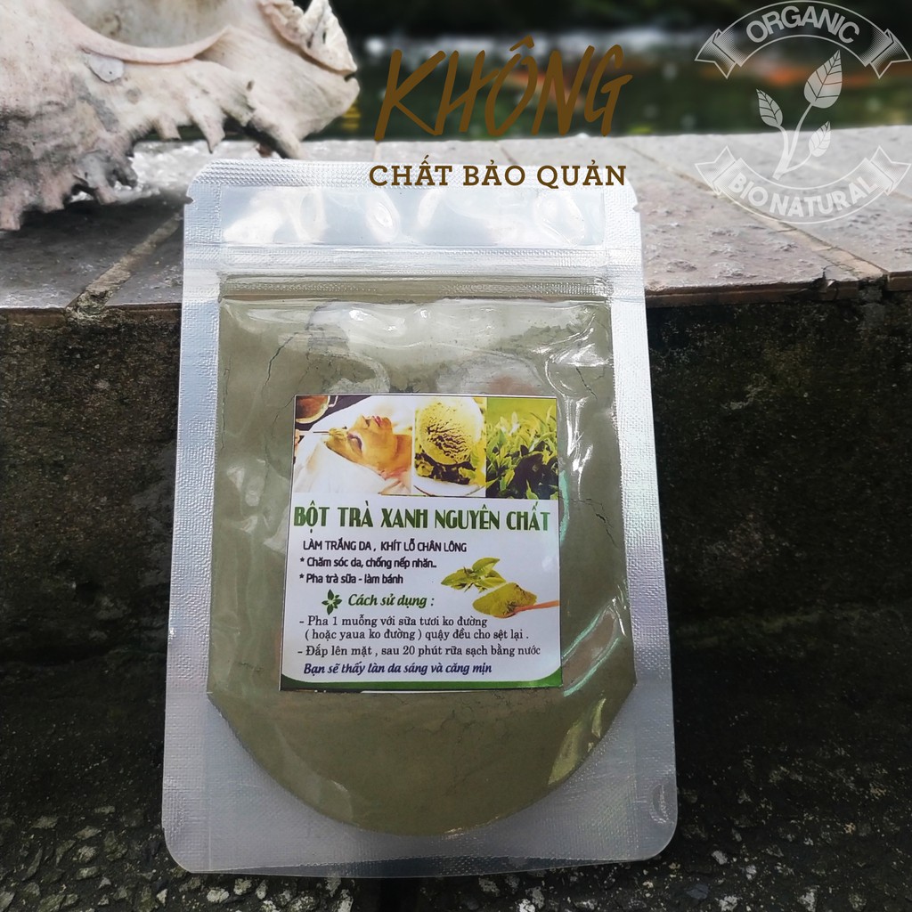 Bột Đắp Mặt Nạ Thiên Nhiên Trà Xanh Nguyên Chất (Handmade)