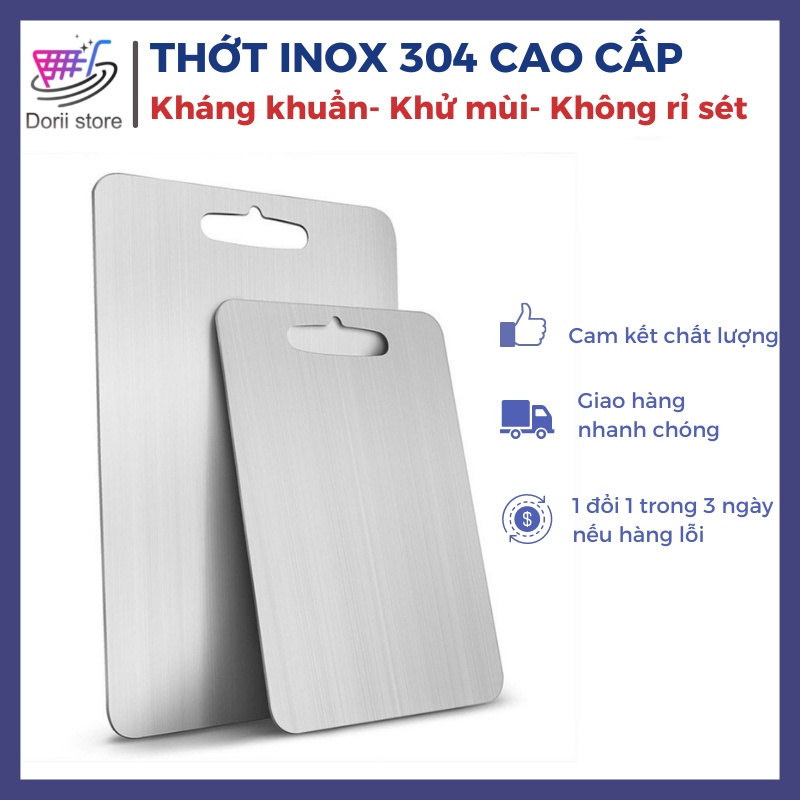 Thớt Inox 304 Kháng Khuẩn Cao Cấp, Chống Ẩm Mốc Độc Hại, Không Rỉ Dễ Dàng Vệ Sinh- An Toàn Cho Sức Khỏe