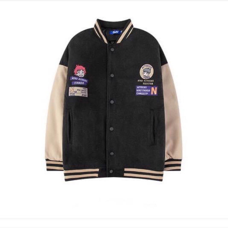 Áo khoác bomber unisex Homies thêu chữ TIK