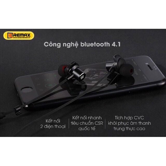 Tai Nghe Bluetooth Remax RB S7 dòng thể thao cao cấp trang bị cả 2 tai nghe  - chính hãng giá rẻ