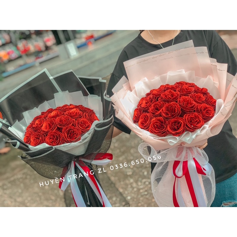 BÓ HOA KIM TUYẾN BÓ GIẤY CAO SANG CHẢNH