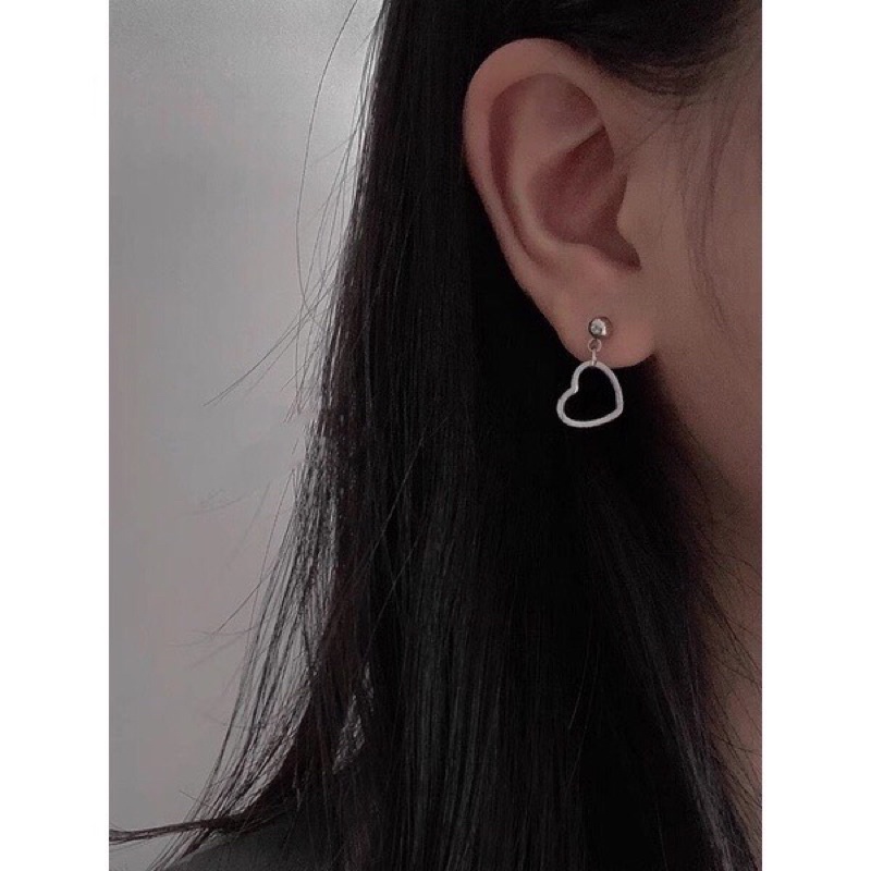 Khuyên Tai Trái Tim Unisex Không Gỉ