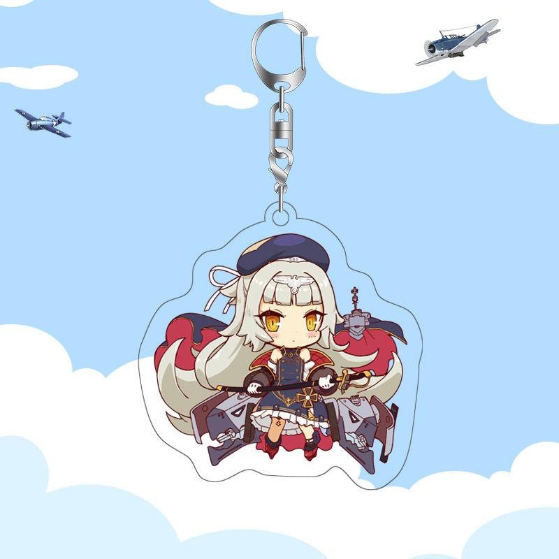 ( Mica trong acrylic) Móc khóa Azur Lane ver cute in hình anime chibi M01