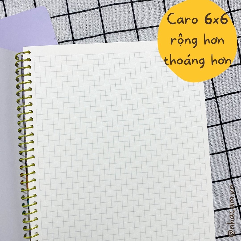 Sổ Lò Xo Caro 6x6 Size A4 200 Trang Klong Nhà Cam