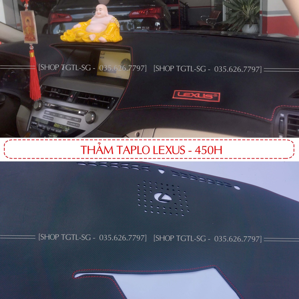 [Lexus 450h-2006] Thảm bảo vệ Taplo oto loại da vân gỗ,da cacbon,da nỉ đen và nhung lông cừu dày 3 lớp