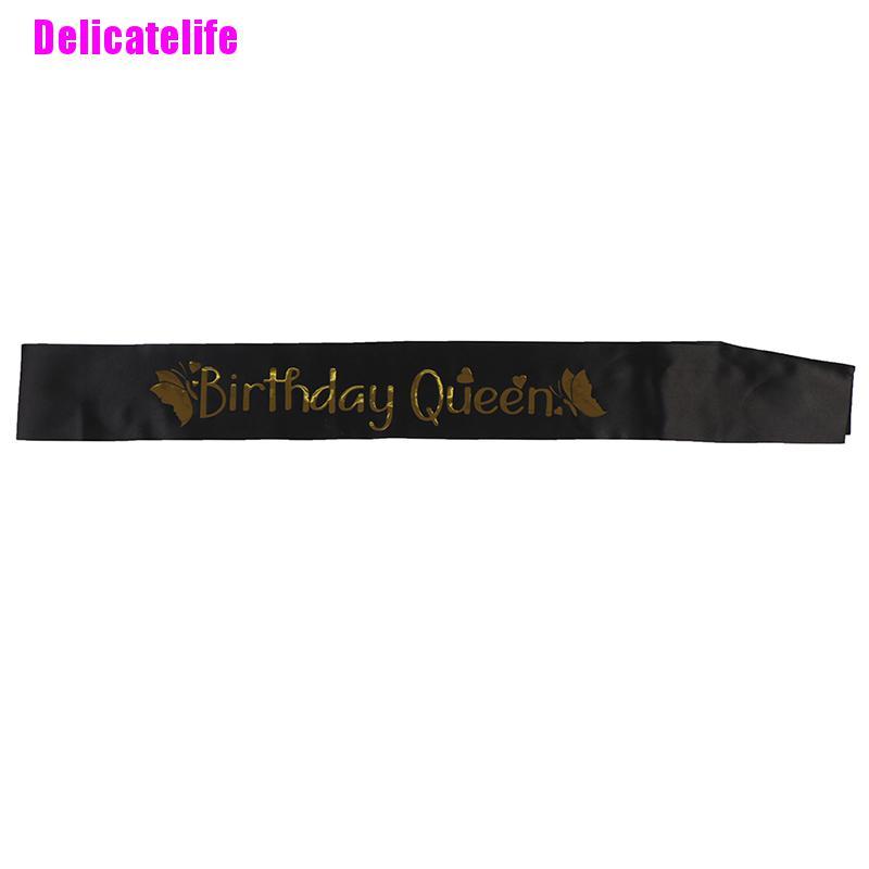 Băng Đeo Chéo Chữ &quot;Birthday Queen&quot; Dành Cho Nữ