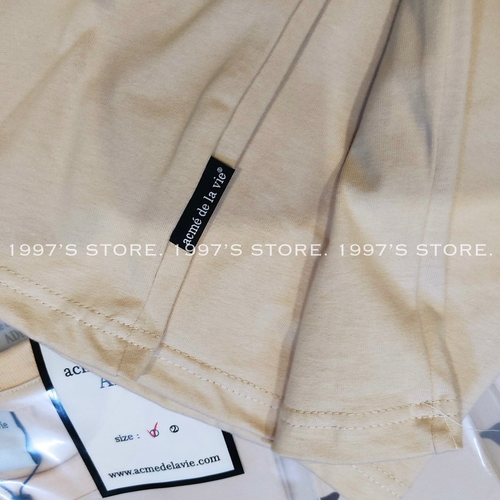 Áo thun tay lỡ form rộng nam nữ ADLV màu be hai mặt trước sau | BigBuy360 - bigbuy360.vn