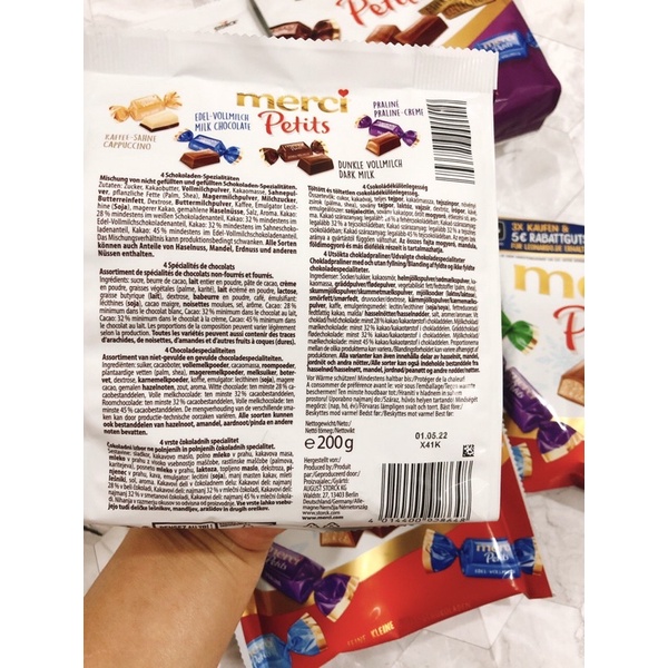 Kẹo soccola #Merci_Petits siêu ngon, đủ loại 200g và 125g