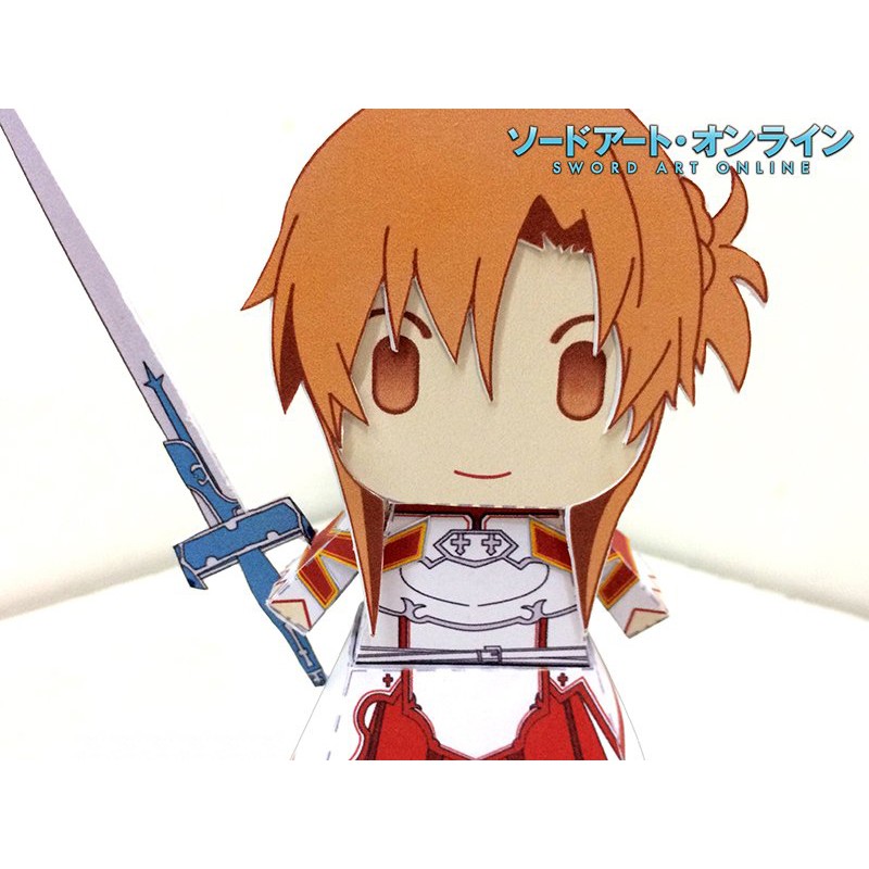 Mô hình giấy in hình nhân vật Sword Art Online ĐAO KIẾM VỰC THẦN papercraft anime chibi trưng bày