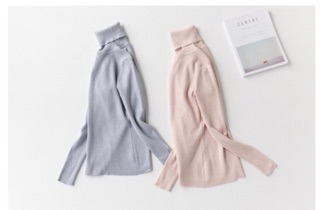 Áo len gân body cổ lọ